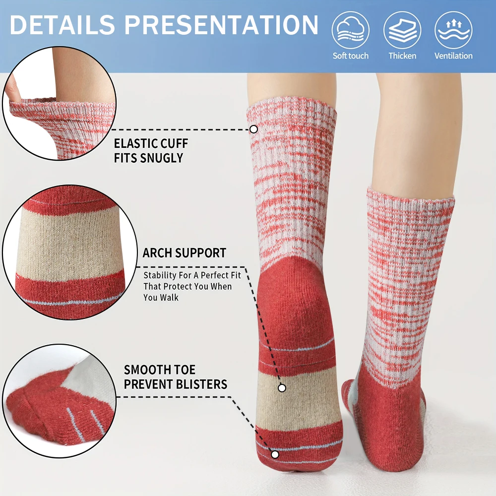 5 Pairs Women Winter Wool Sock - Wool Hiking Sock recension och pris