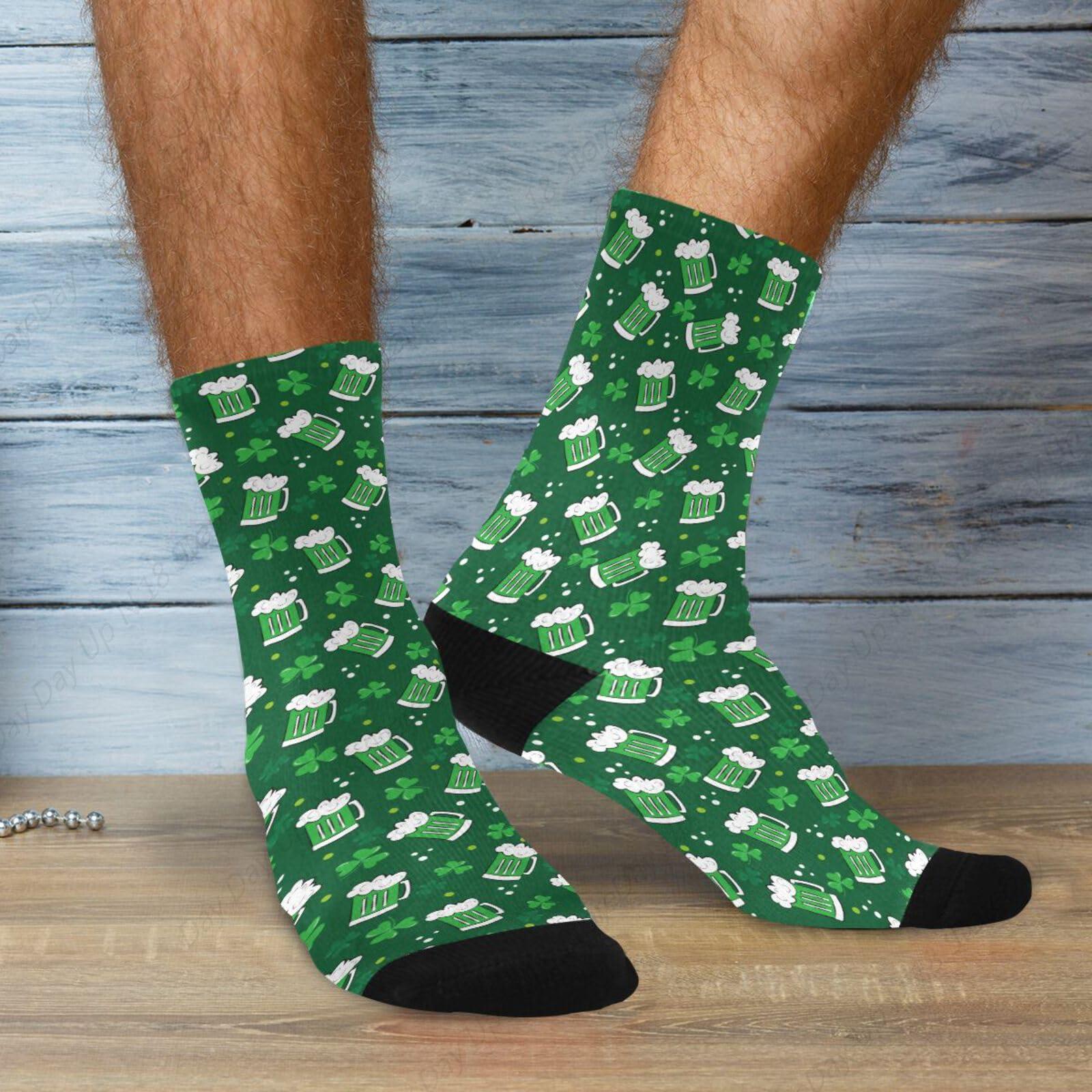 Green Clover Leaf Beer St. Pat - Cotton Crew Sock Pack recension och pris