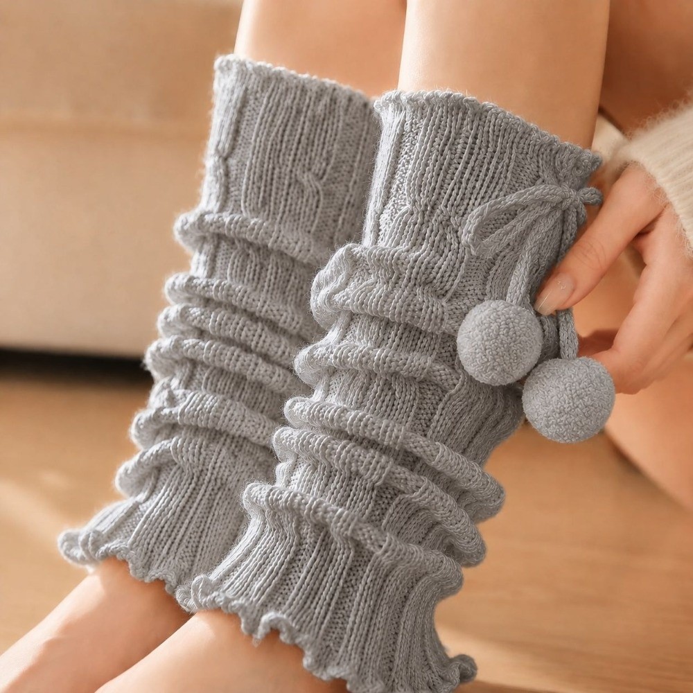Knitted Knit Leg Warmers Ruffl - Boot Sock Slouchy recension och pris