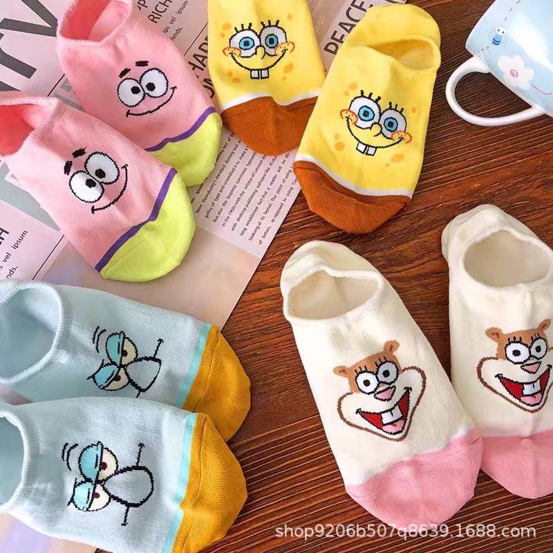 4PCS Hot Cute SpongeBob Square - Invisibility Sock Loafer recension och pris
